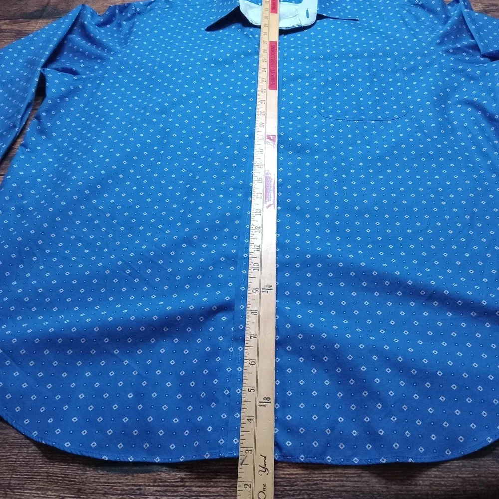 Paul Fredrick Classic Fit Long Sleeve Button Up Shirt Men's 2XL Blue - Picture 5 of 6